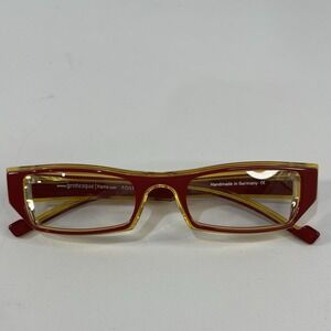 New Grotesque Eye Glasses Frame Germany Foster 161 Red Yellow Designer Comfort